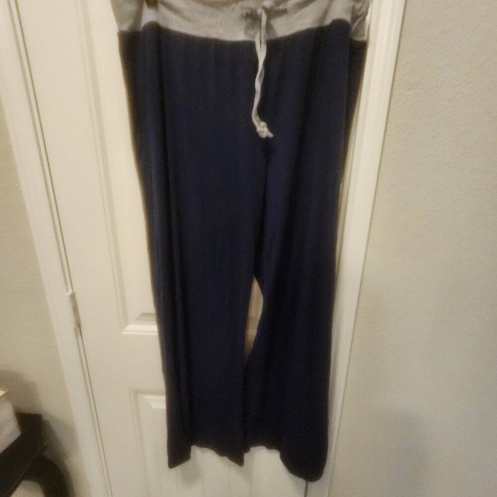 LONGYUAN Women's Comfy Pajama Pants Casual Stretch Pant Drawstring Navy 3XL